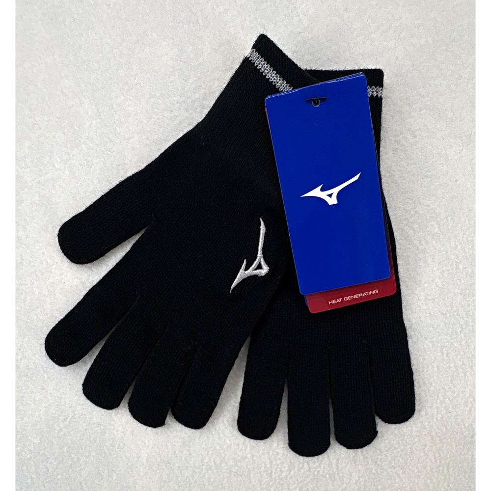 Mizuno Breath Thermo Heat Generating Men's Wrist Gloves Black S/M
